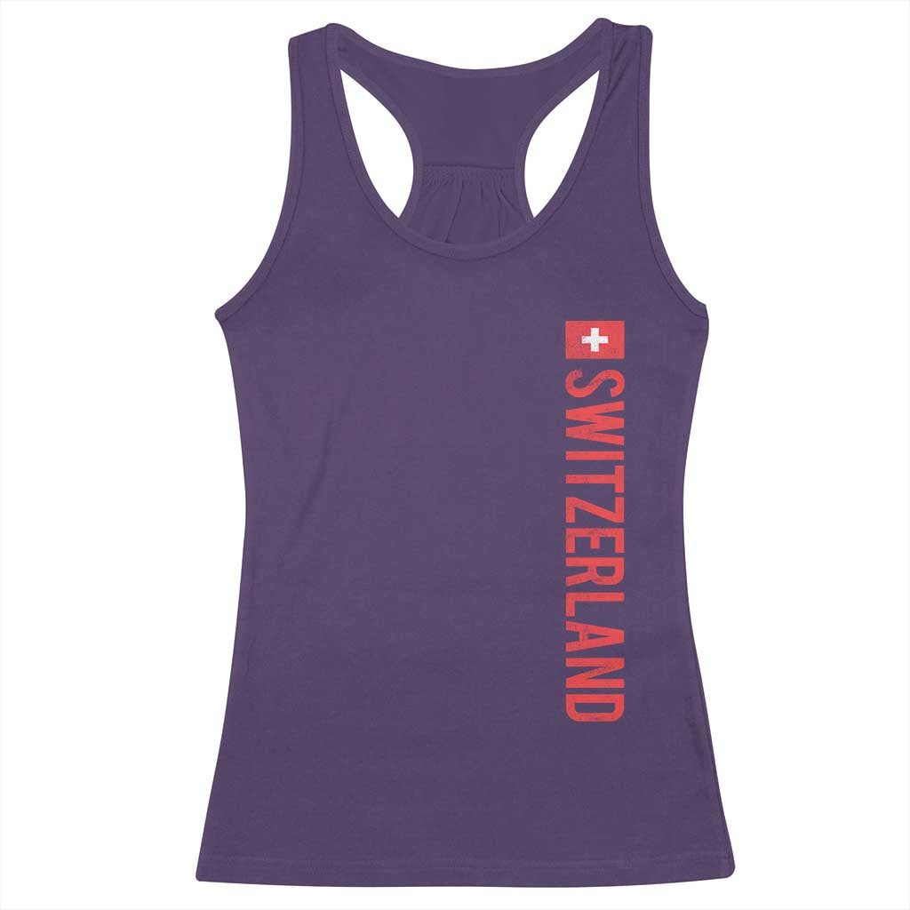 Switzerland Heritage Vintage Swiss Flag Schweiz Racerback Tank Top