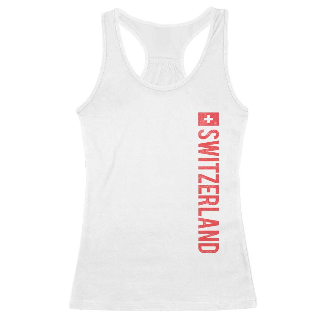Switzerland Heritage Vintage Swiss Flag Schweiz Racerback Tank Top TS11 White Print Your Wear