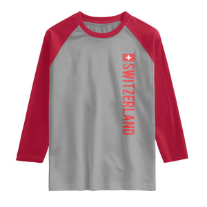 Switzerland Heritage Vintage Swiss Flag Schweiz Raglan Shirt