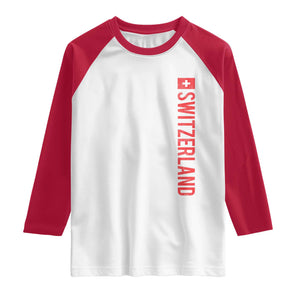 Switzerland Heritage Vintage Swiss Flag Schweiz Raglan Shirt