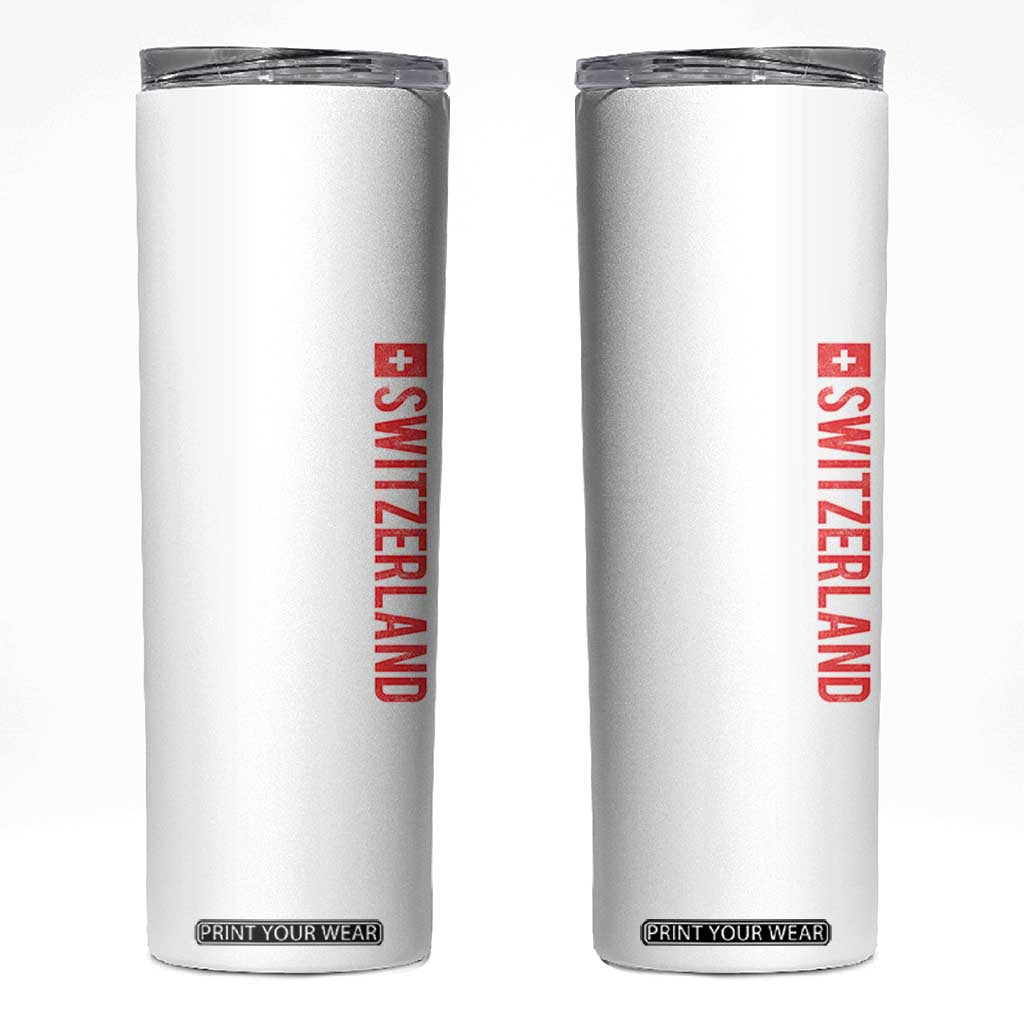 Switzerland Heritage Vintage Swiss Flag Schweiz Skinny Tumbler