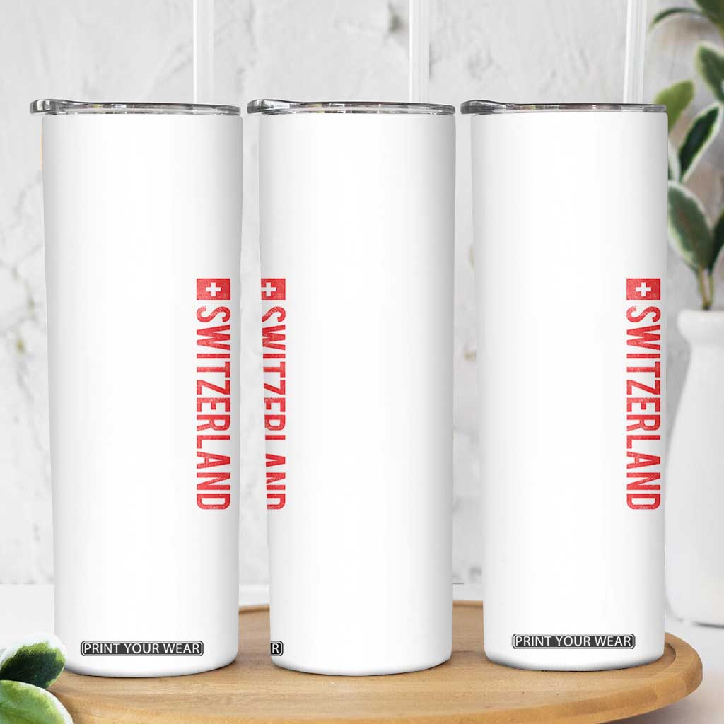 Switzerland Heritage Vintage Swiss Flag Schweiz Skinny Tumbler