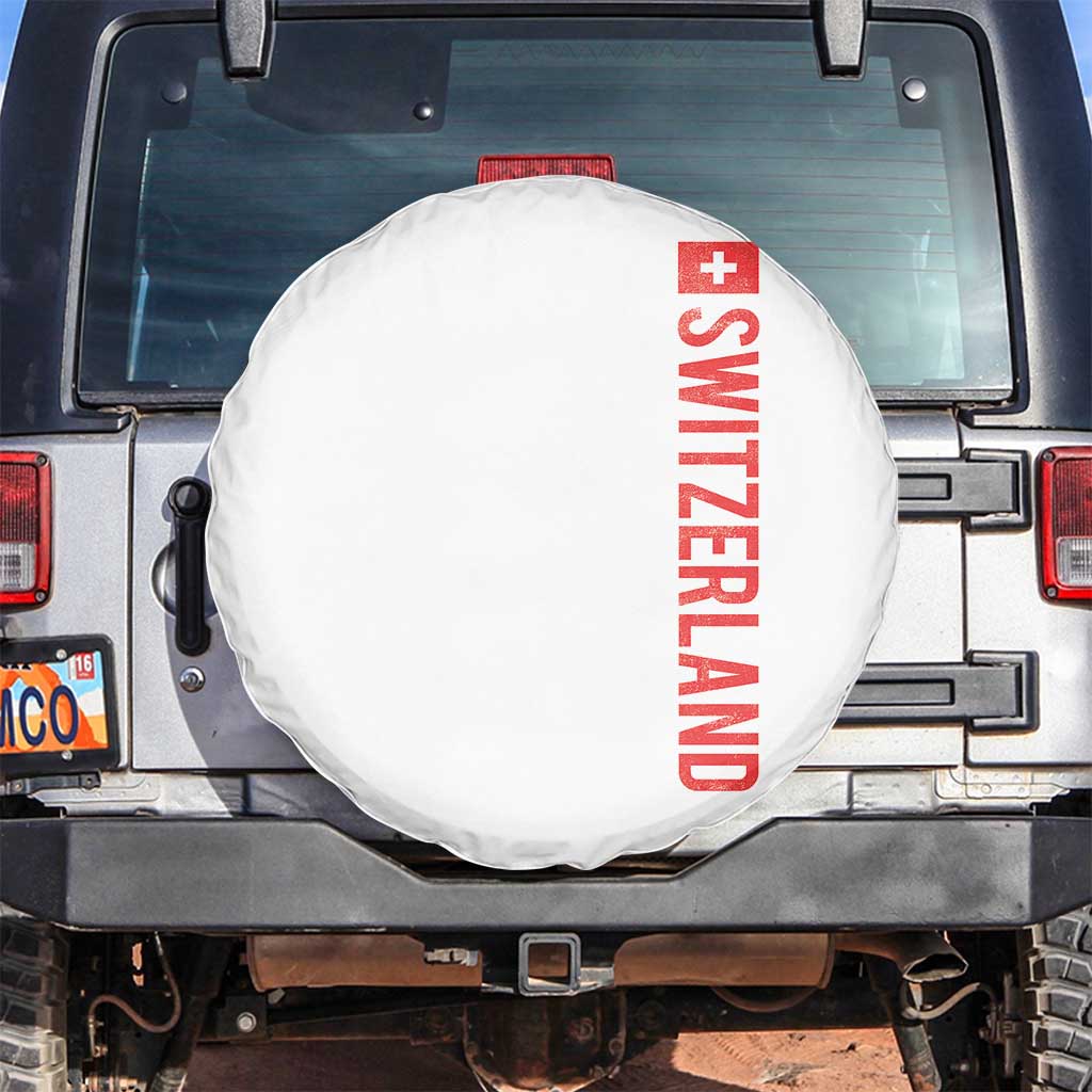 Switzerland Heritage Vintage Swiss Flag Schweiz Spare Tire Cover TS11 No hole White Print Your Wear