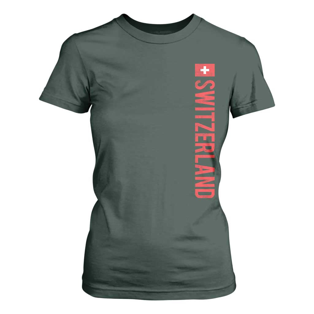 Switzerland Heritage Vintage Swiss Flag Schweiz T Shirt For Women