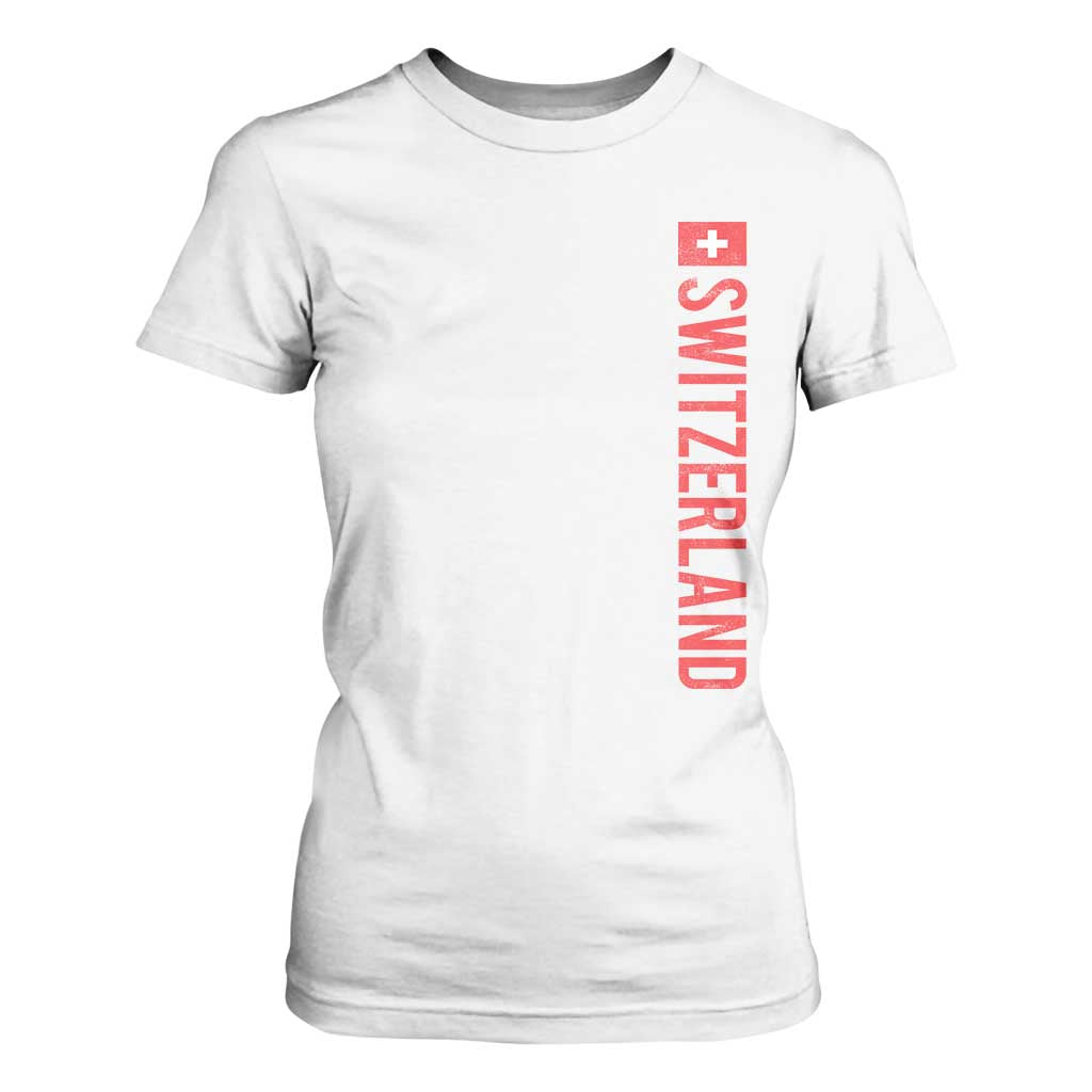 Switzerland Heritage Vintage Swiss Flag Schweiz T Shirt For Women