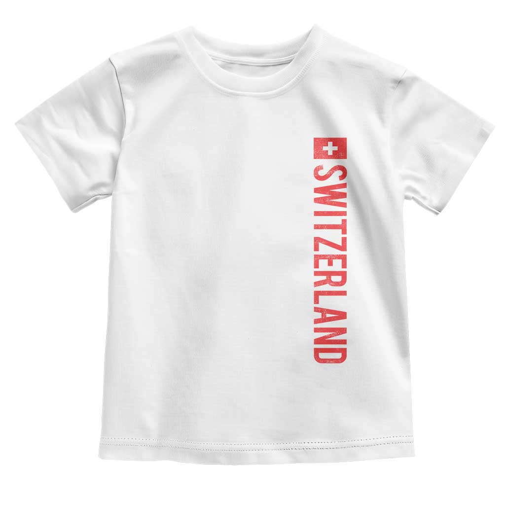Switzerland Heritage Vintage Swiss Flag Schweiz Toddler T Shirt TS11 White Print Your Wear