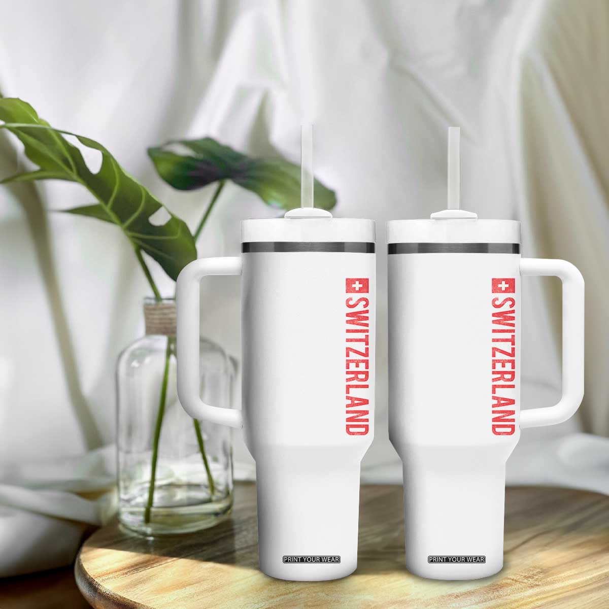 Switzerland Heritage Vintage Swiss Flag Schweiz Tumbler With Handle