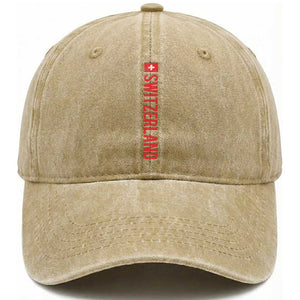 Switzerland Heritage Vintage Swiss Flag Schweiz Washed Cotton Baseball Cap