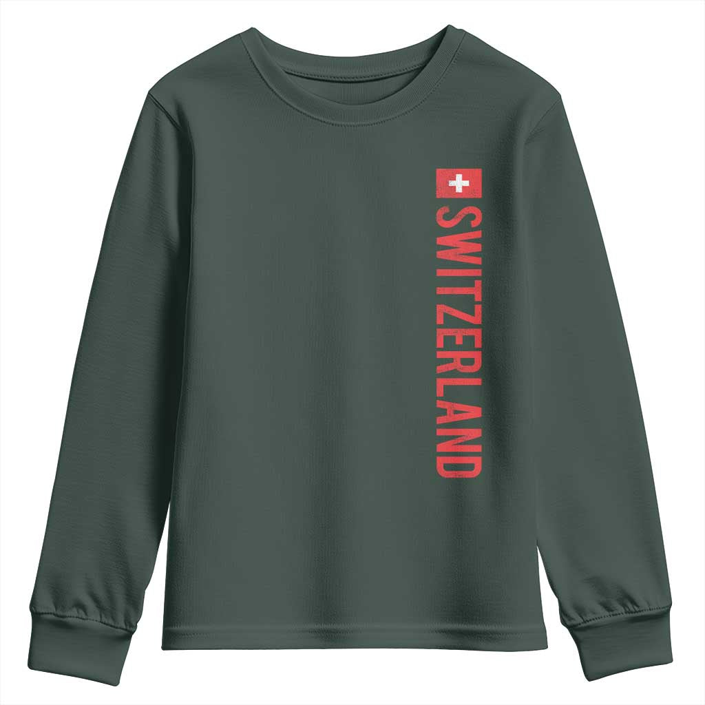 Switzerland Heritage Vintage Swiss Flag Schweiz Youth Sweatshirt