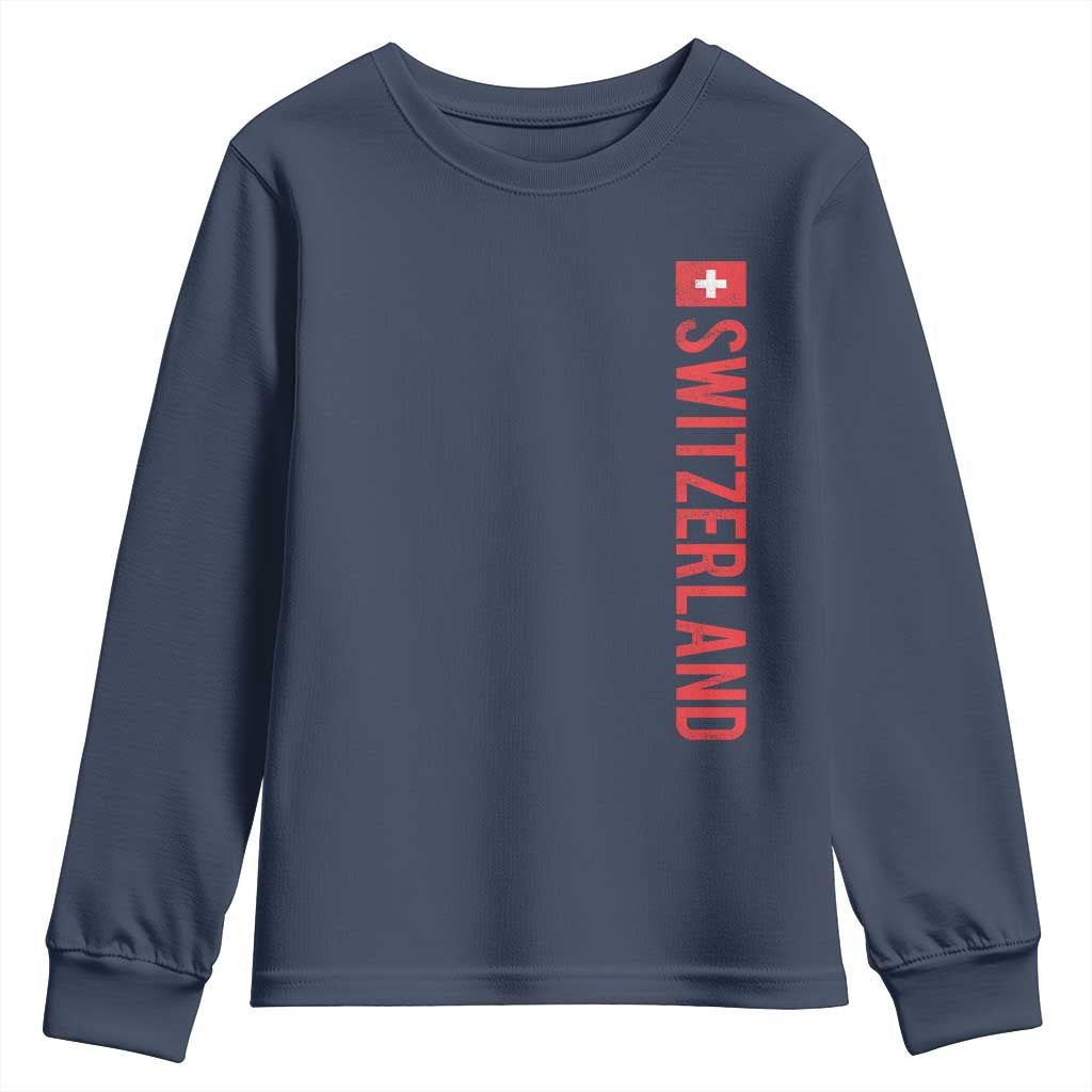 Switzerland Heritage Vintage Swiss Flag Schweiz Youth Sweatshirt