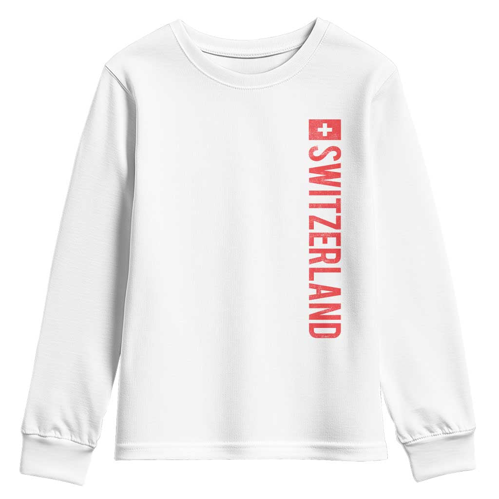 Switzerland Heritage Vintage Swiss Flag Schweiz Youth Sweatshirt
