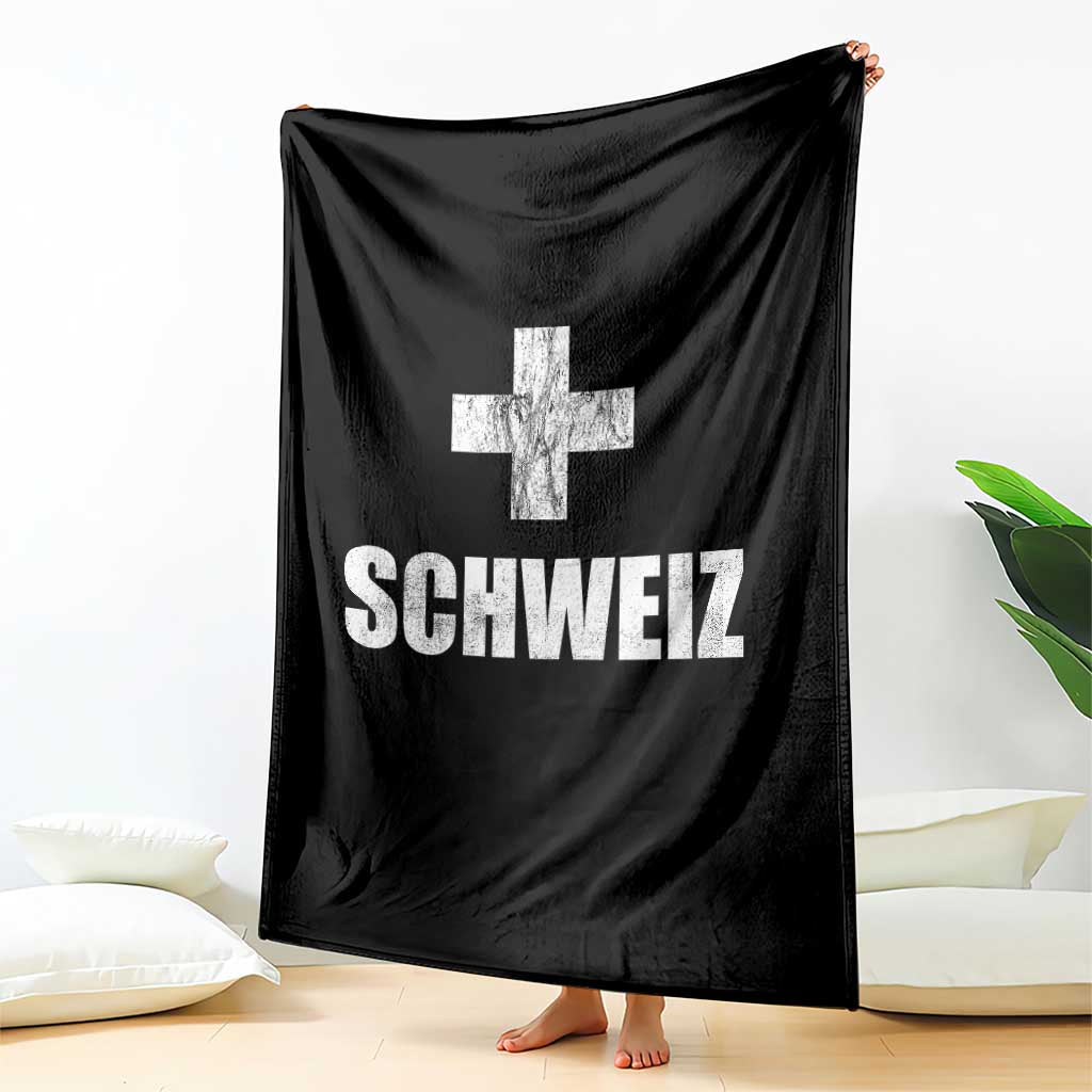 Schweiz Swiss German Vintage Cross Flag Switzerland Roots Throw Blanket