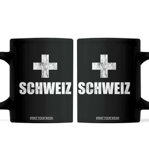 Schweiz Swiss German Vintage Cross Flag Switzerland Roots Coffee Mug