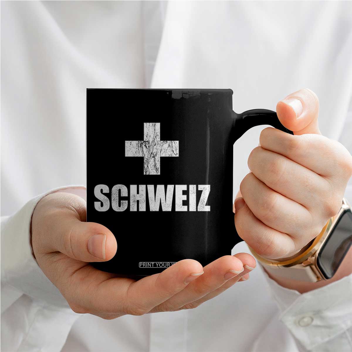 Schweiz Swiss German Vintage Cross Flag Switzerland Roots Coffee Mug
