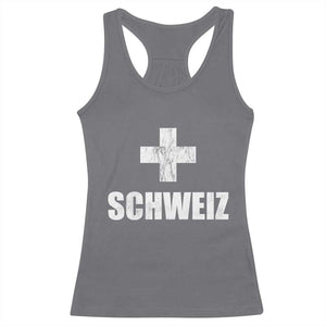 Schweiz Swiss German Vintage Cross Flag Switzerland Roots Racerback Tank Top