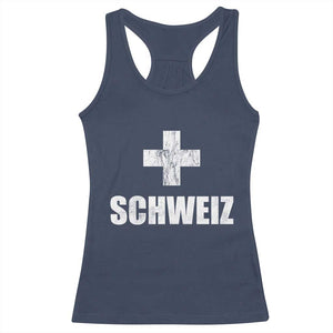 Schweiz Swiss German Vintage Cross Flag Switzerland Roots Racerback Tank Top