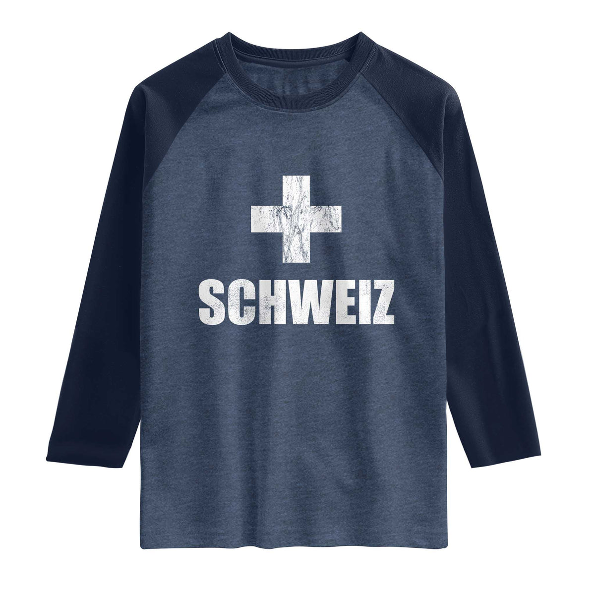 Schweiz Swiss German Vintage Cross Flag Switzerland Roots Raglan Shirt