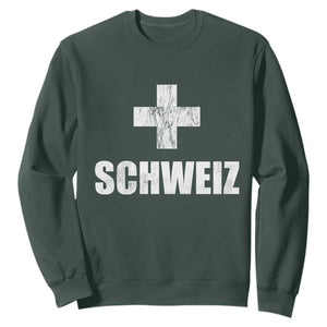 Schweiz Swiss German Vintage Cross Flag Switzerland Roots Sweatshirt