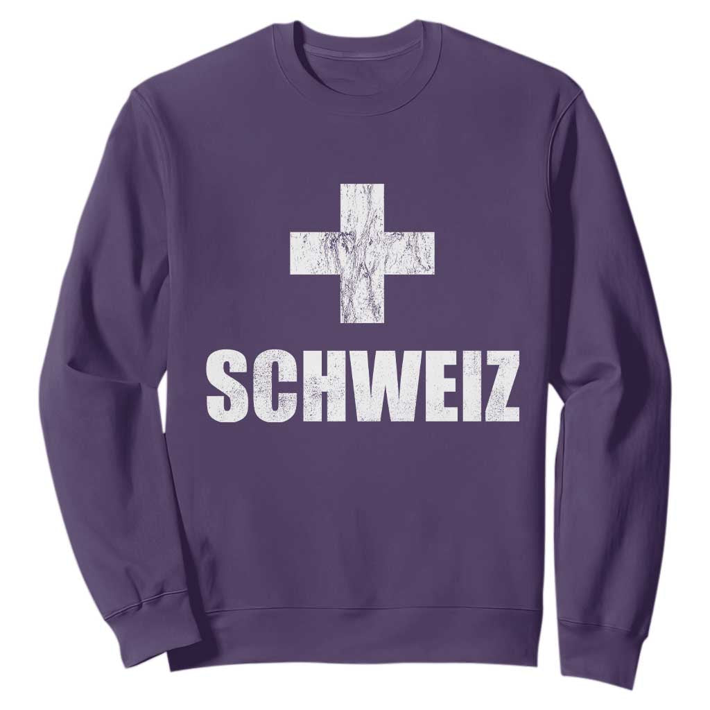 Schweiz Swiss German Vintage Cross Flag Switzerland Roots Sweatshirt