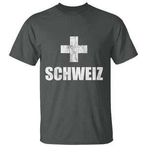 Schweiz Swiss German Vintage Cross Flag Switzerland Roots T Shirt