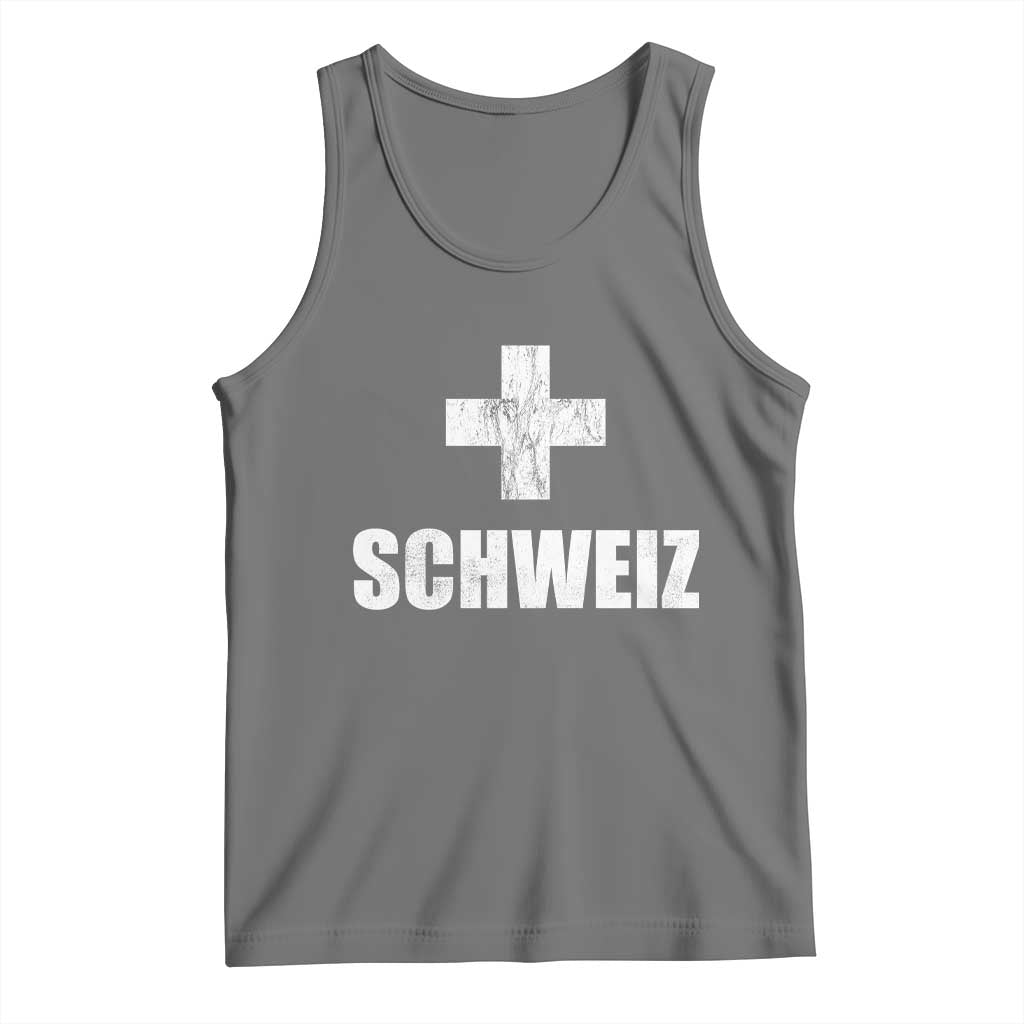 Schweiz Swiss German Vintage Cross Flag Switzerland Roots Tank Top