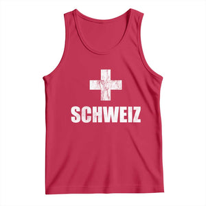 Schweiz Swiss German Vintage Cross Flag Switzerland Roots Tank Top