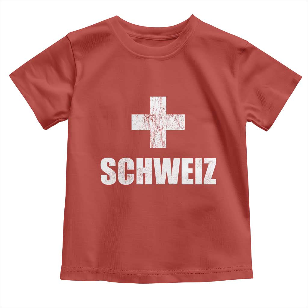 Schweiz Swiss German Vintage Cross Flag Switzerland Roots Toddler T Shirt