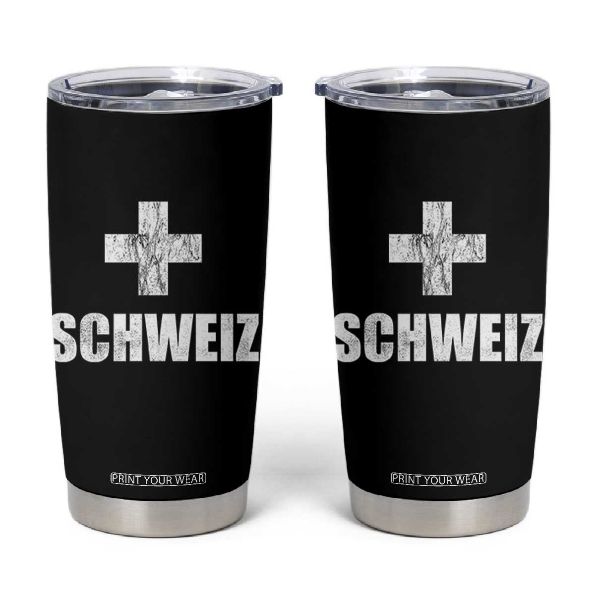 Schweiz Swiss German Vintage Cross Flag Switzerland Roots Tumbler Cup TS11 Black Print Your Wear
