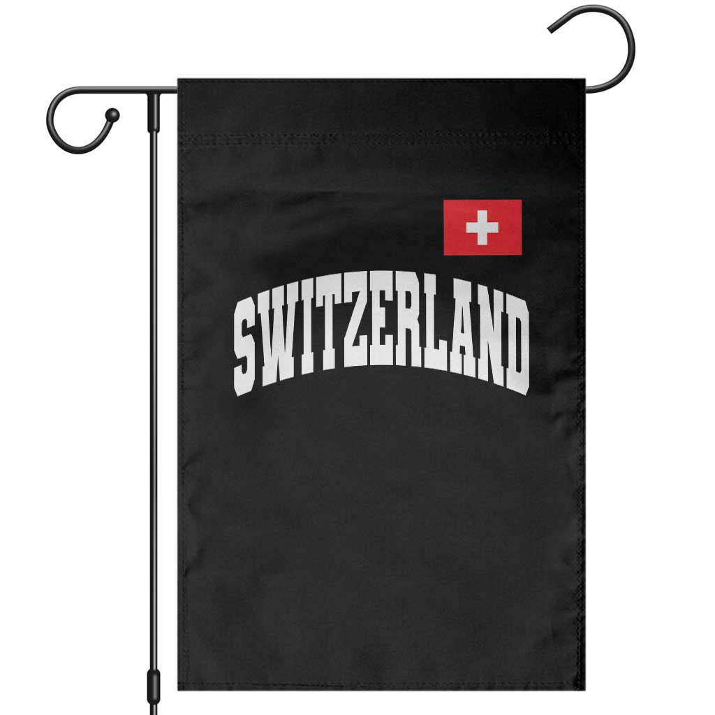 Switzerland Sports Throwback Design Garden Flag Vintage Swiss Flag Soccer Jersey Style TS11 Black Print Your Wear