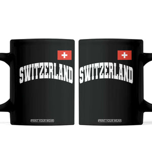 Switzerland Sports Throwback Design Coffee Mug Vintage Swiss Flag Soccer Jersey Style