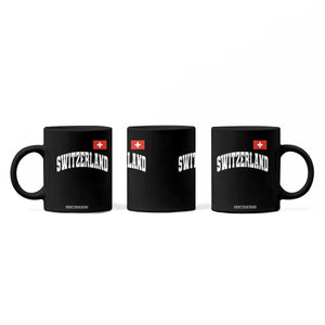 Switzerland Sports Throwback Design Coffee Mug Vintage Swiss Flag Soccer Jersey Style