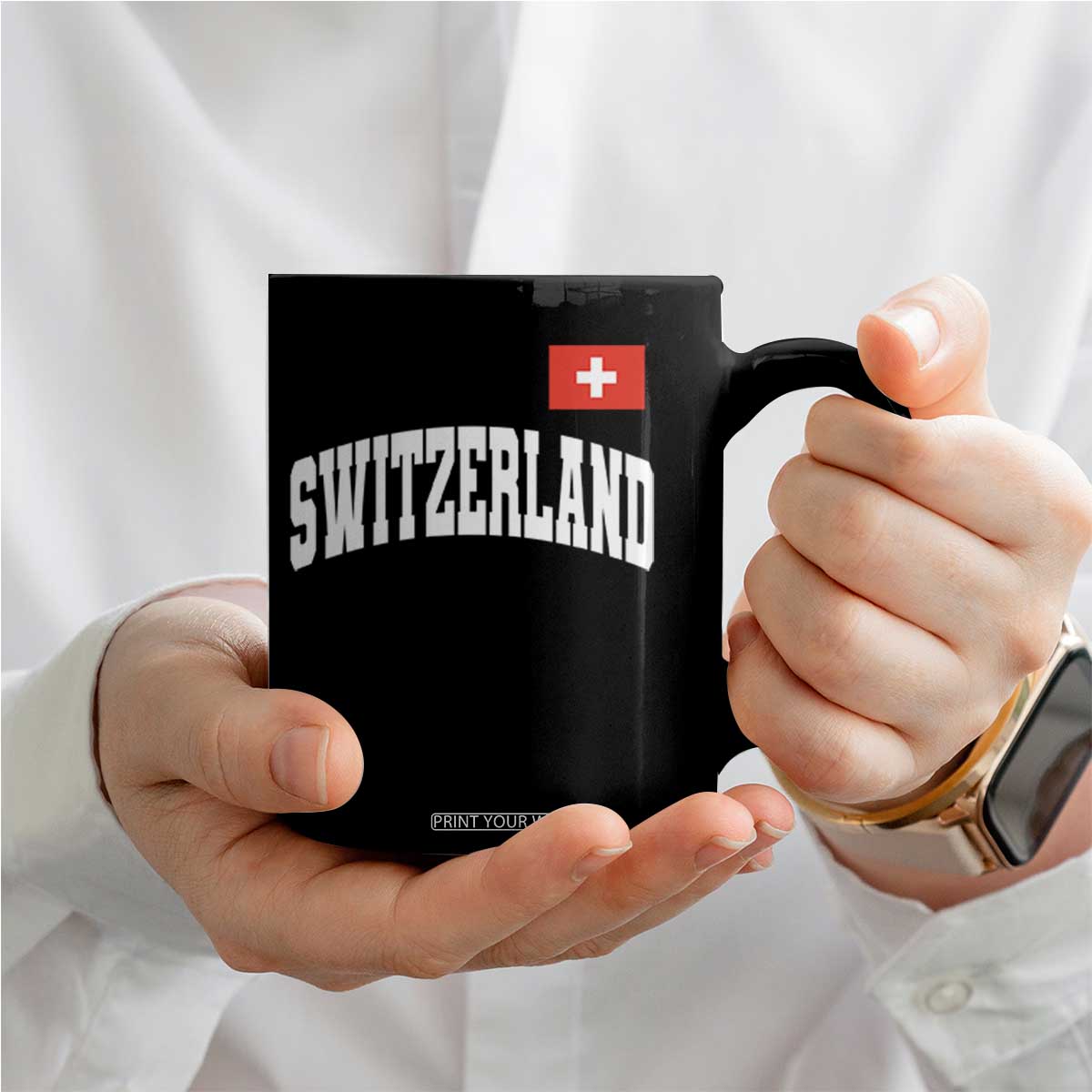 Switzerland Sports Throwback Design Coffee Mug Vintage Swiss Flag Soccer Jersey Style
