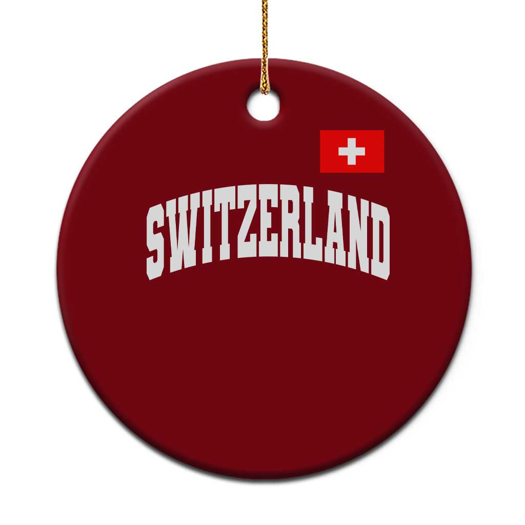 Switzerland Sports Throwback Design Ceramic Ornament Vintage Swiss Flag Soccer Jersey Style