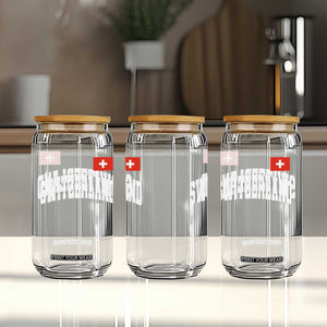 Switzerland Sports Throwback Design Glass Can Vintage Swiss Flag Soccer Jersey Style