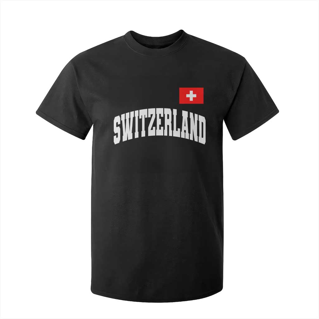 Switzerland Sports Throwback Design T Shirt For Kid Vintage Swiss Flag Soccer Jersey Style