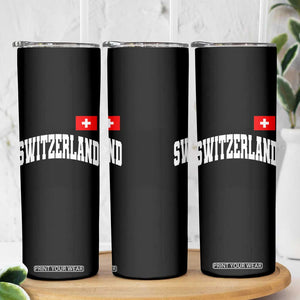 Switzerland Sports Throwback Design Skinny Tumbler Vintage Swiss Flag Soccer Jersey Style