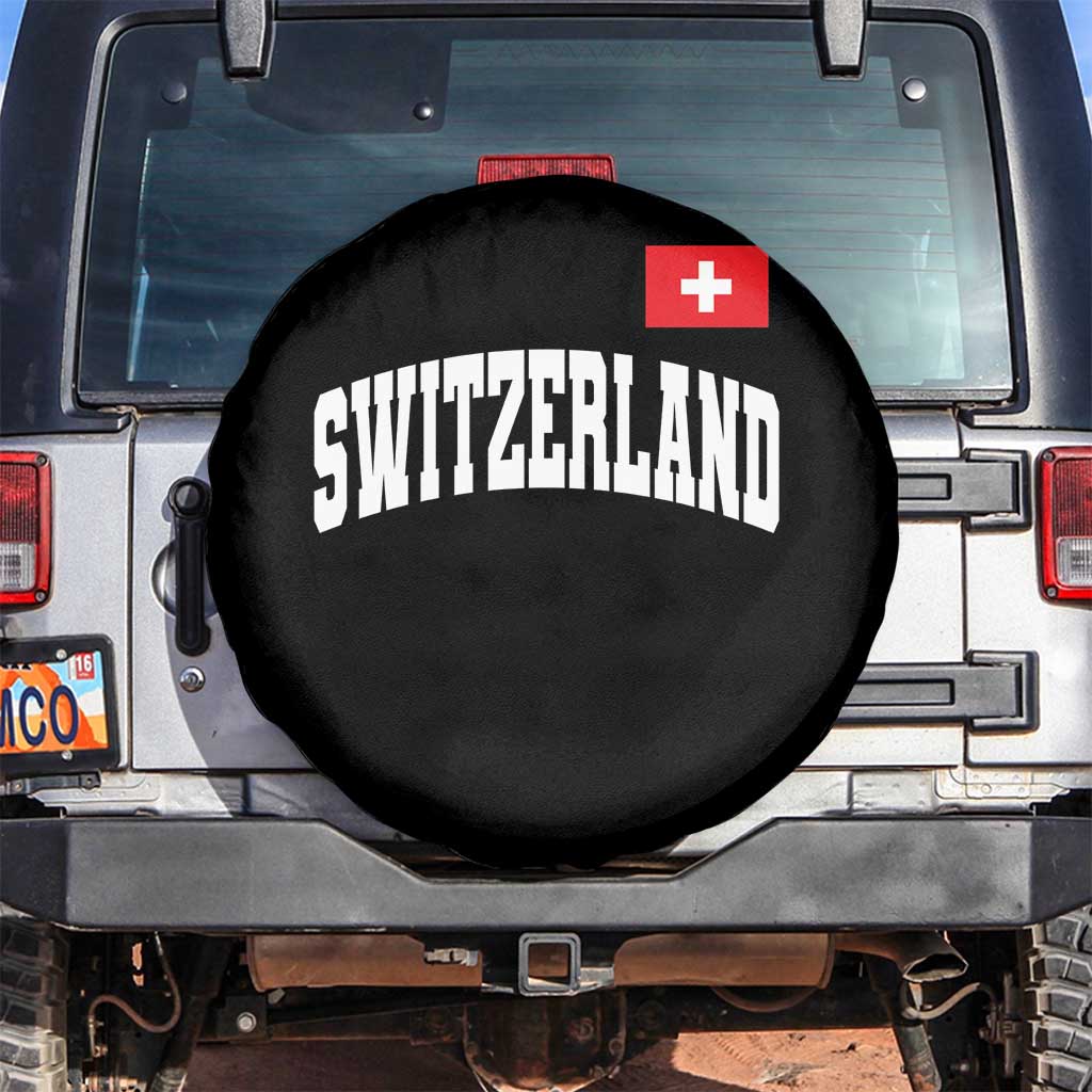 Switzerland Sports Throwback Design Spare Tire Cover Vintage Swiss Flag Soccer Jersey Style TS11 No hole Black Print Your Wear