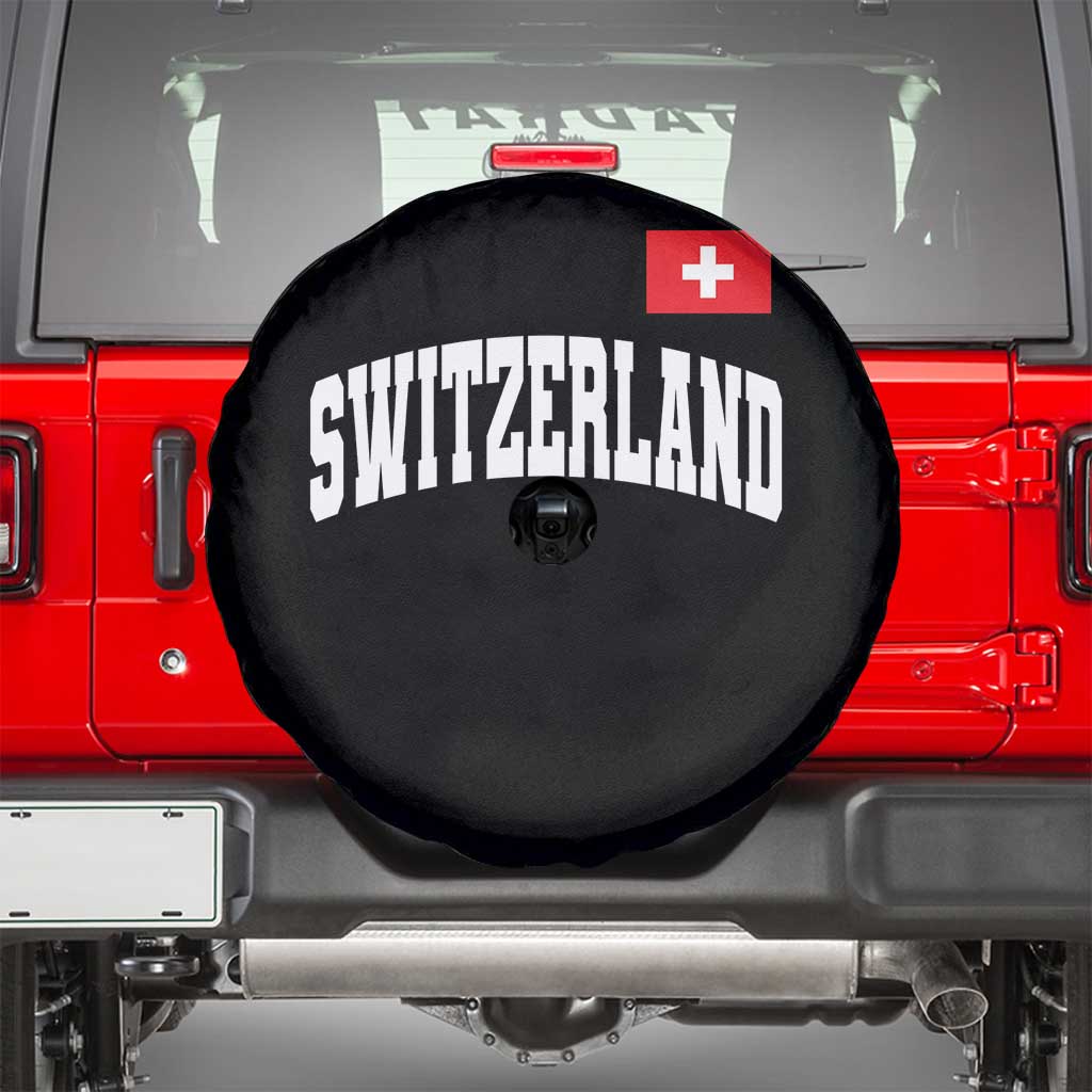 Switzerland Sports Throwback Design Spare Tire Cover Vintage Swiss Flag Soccer Jersey Style