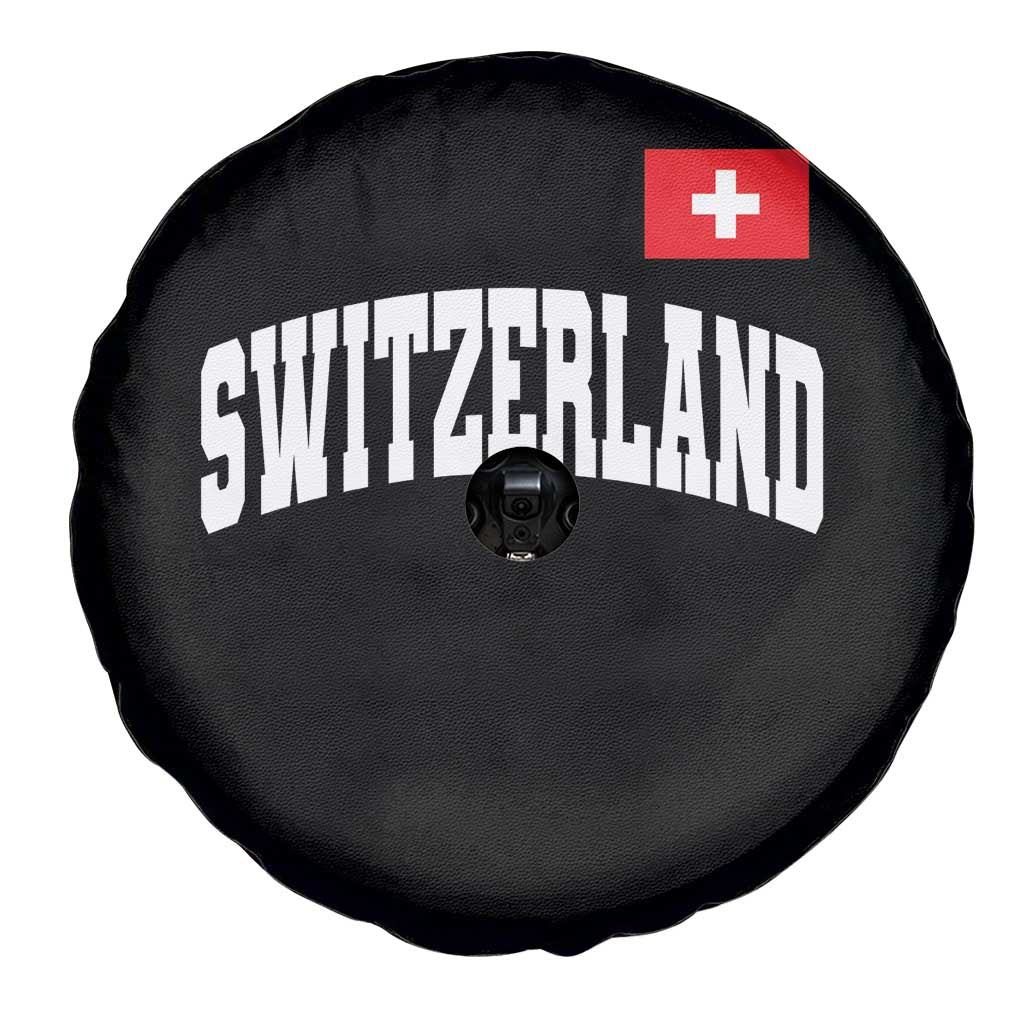Switzerland Sports Throwback Design Spare Tire Cover Vintage Swiss Flag Soccer Jersey Style