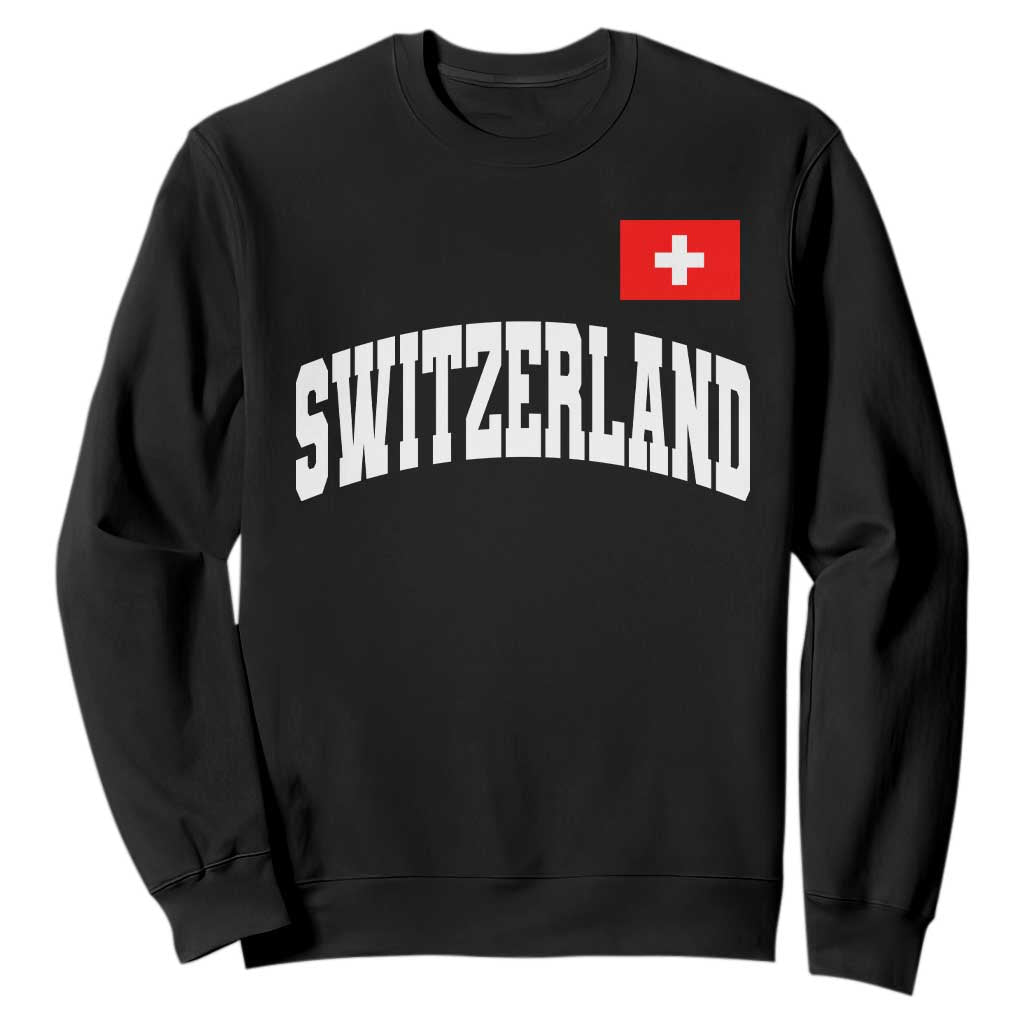 Switzerland Sports Throwback Design Sweatshirt Vintage Swiss Flag Soccer Jersey Style