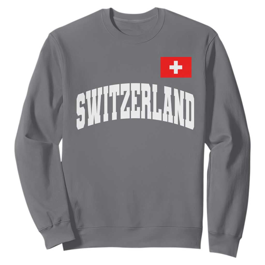 Switzerland Sports Throwback Design Sweatshirt Vintage Swiss Flag Soccer Jersey Style