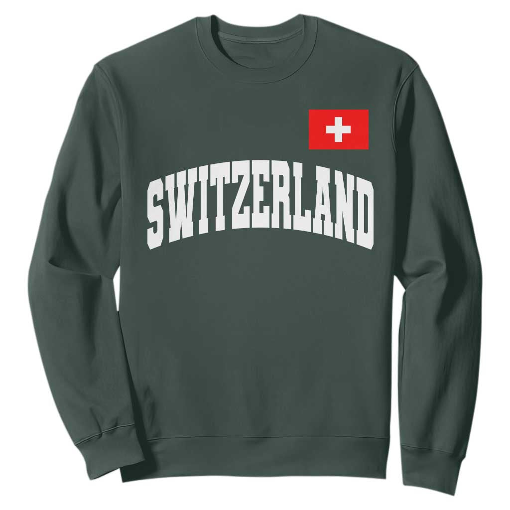 Switzerland Sports Throwback Design Sweatshirt Vintage Swiss Flag Soccer Jersey Style