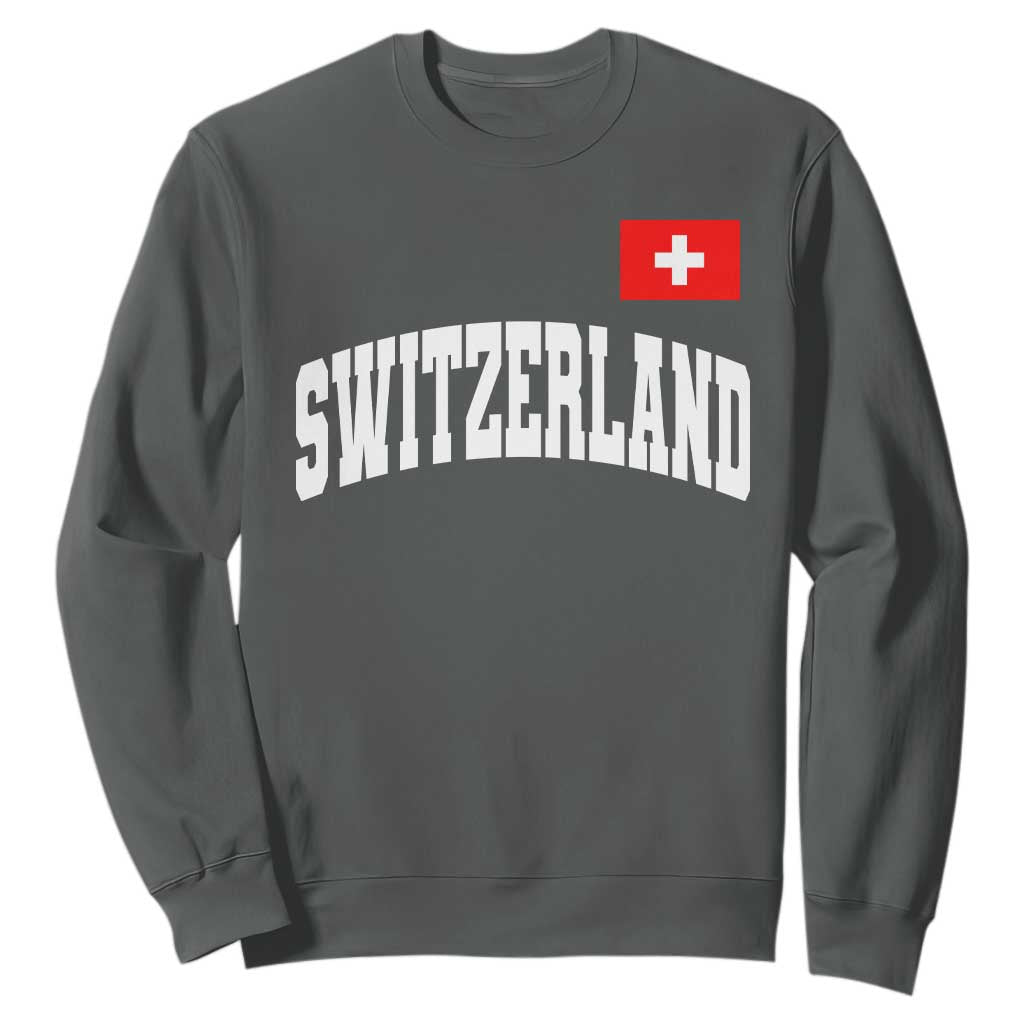 Switzerland Sports Throwback Design Sweatshirt Vintage Swiss Flag Soccer Jersey Style