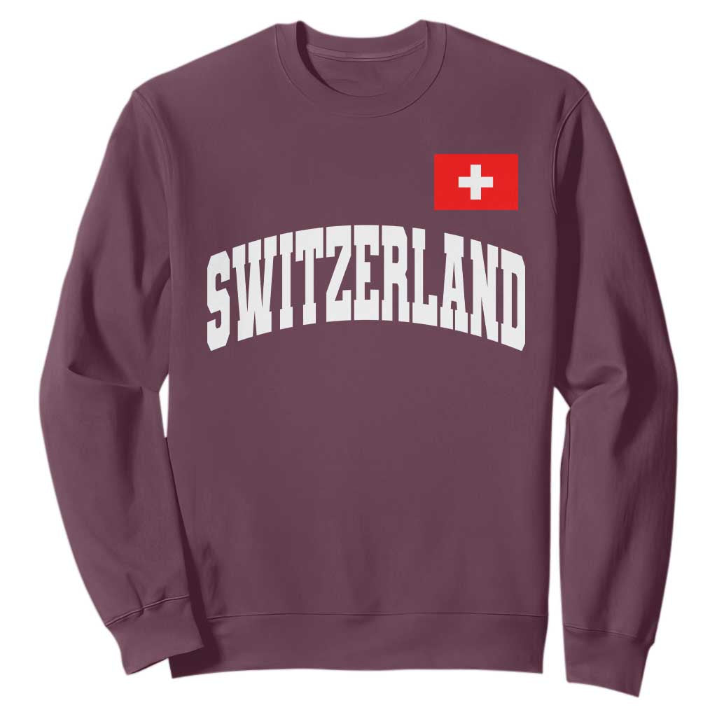 Switzerland Sports Throwback Design Sweatshirt Vintage Swiss Flag Soccer Jersey Style
