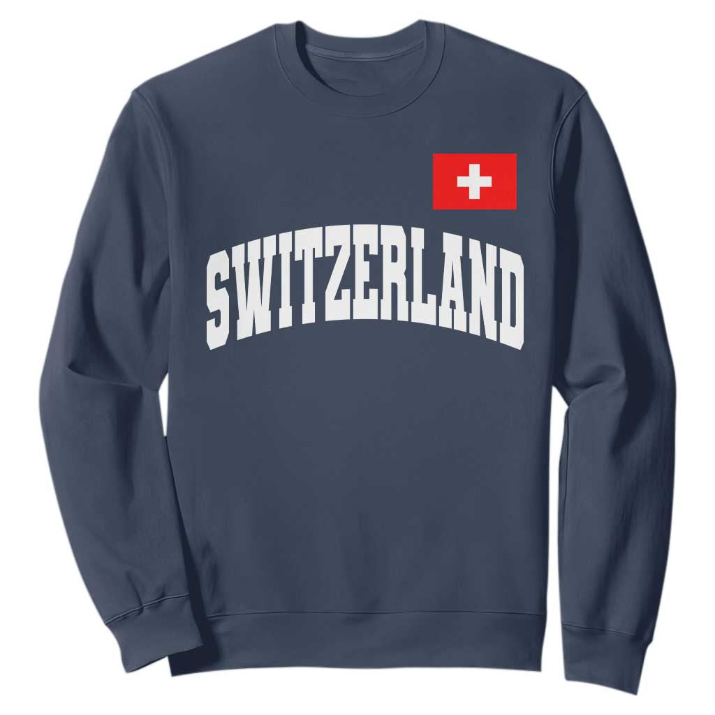 Switzerland Sports Throwback Design Sweatshirt Vintage Swiss Flag Soccer Jersey Style