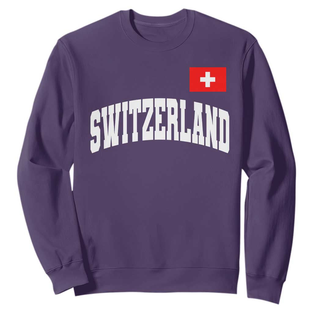 Switzerland Sports Throwback Design Sweatshirt Vintage Swiss Flag Soccer Jersey Style