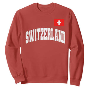Switzerland Sports Throwback Design Sweatshirt Vintage Swiss Flag Soccer Jersey Style