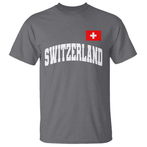 Switzerland Sports Throwback Design T Shirt Vintage Swiss Flag Soccer Jersey Style