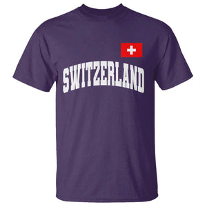 Switzerland Sports Throwback Design T Shirt Vintage Swiss Flag Soccer Jersey Style