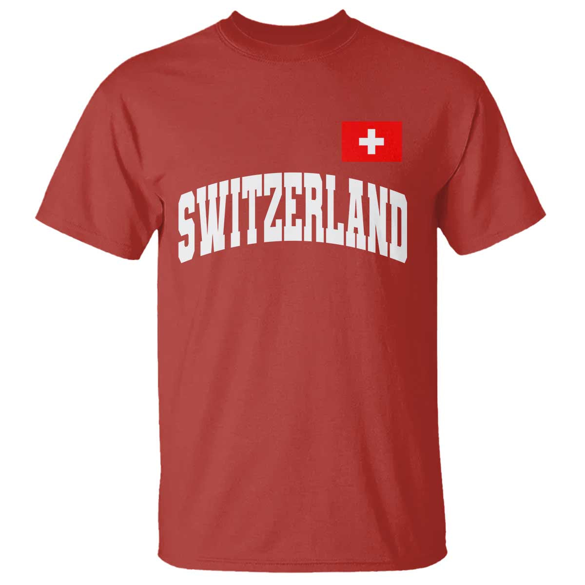 Switzerland Sports Throwback Design T Shirt Vintage Swiss Flag Soccer Jersey Style TS11 Red Print Your Wear